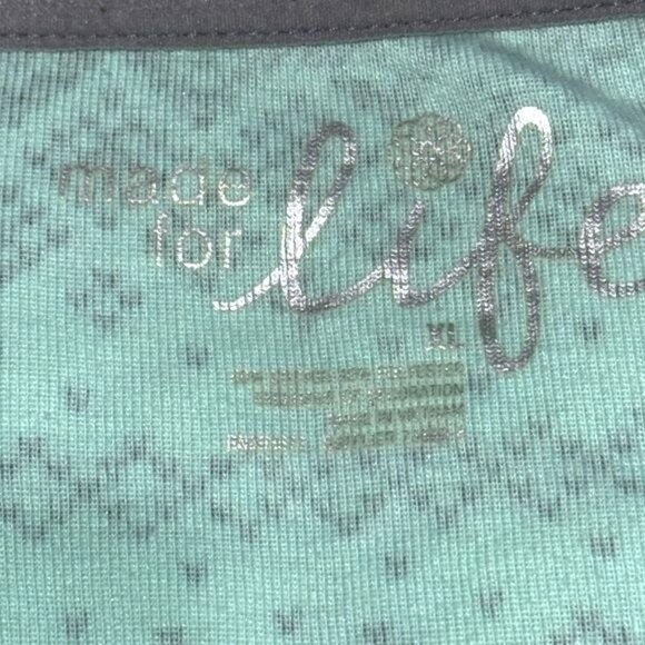 Made For Life Mint Green Fair Isle Print Henley Top Womens Size XL 100% Cotton L - Picture 3 of 7